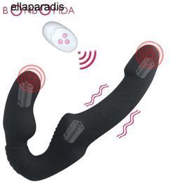 Sex Toys massager Realistic Dildo Vibrator Strapless Strap on Panty For Women Lesbian Double Head G-Spot Stimulate Clitoris Toy