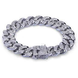 Link Bracelets Chain Lucky Sonny Cuban Bracelet Silver Gold Colour Zircon Micro Paved Hip Hop Bling Party Jewellery BijouxLink