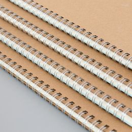 Khaki Cover Spiral Coil Notebook Grid/Lined/Blank Page A5/B5 Sketchbook Daily Weekly Planner Stationery Notepad School Supplies
