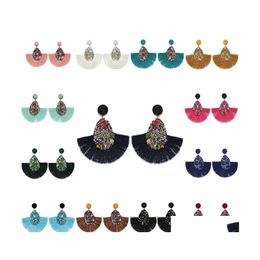 Dangle Chandelier Drop Tassel Earrings For Women Lady Bohemian Jewellery Creative Vintage Ethnic Teardrop Earring Fashion Accessorie Dhixc