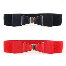 Belts Women Elegant Elastic Bowknot Faux Leather Belt Stretch Dress Girdle Waistband BLTLL0304