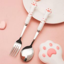 Dinnerware Sets Protable Fork Spoon Suit Utensils Set Travel Stainless Steel Cutlery Flatware With Storage Box