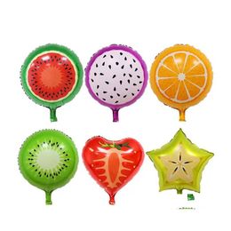 Party Decoration 18 Inch Cartoon Fruit Shape Foil Balloon Pineapple Watermelon Stberry Orange Balloons Birthday Baby Shower Drop Del Dhgsz