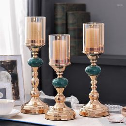 Candle Holders European Luxury Glass Candlestick Ornaments American Table Candlelight Dinner Decorations Stick Holder