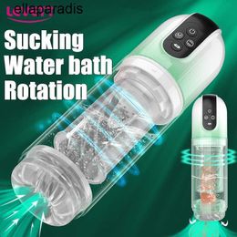 Adult massager Automatic Male Masturbator Cup Rotating Sucking Water SPA Real Pussy Masturbation Penis Pump Sex Toys For Men Blowjob Machine