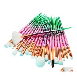 Makeup Brushes 20Pcs Diamond Handle Fl Set Of Beauty Tools Eyeshadow Brush Eyebrow Brush230E263R Drop Delivery Health Accessories Dhbue