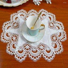 Table Mats Luxury Lace Embroidery Placemat Place Mat Cloth Doily Cup Drink Glass Tea Mug Wedding Party Dining Pan Pad Kitchen