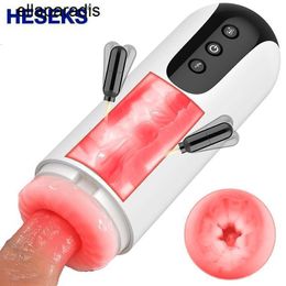 Adult massager Automatic Sucking Male Masturbator Cup Real Vagina Blowjob Electric Heating Vibrator Pussy Goods Sex Toys For Men