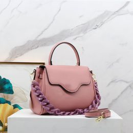 Womens Light luxury bag acrylic chain portable oblique span handbag big brand women's bag high texture