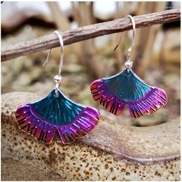 Necklace Earrings Set Fashion Vintage Purple Leaves Dangle For Women Europe United States Hand-made Blue Earring Boho Jewellery 2023