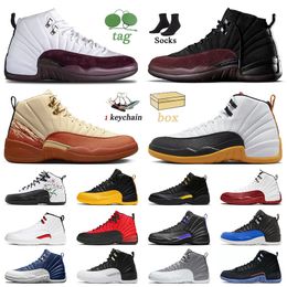 Nike Air Jordan 12 12s Jordan Retro 12 Mens Basketball Shoes 2021 Top Quality with Box Twist Jumper Flu Game University Gold Dark Concord Indigo Taxi Trainers Sneakers
