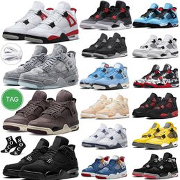 Casual Black 4 Basketball Shoes Women 4s Black Cat Red Cement Military Thunder Midnight Navy University Blue Mens Trainers Sports Sneakers size 13 JordrQn