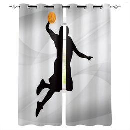 Curtain Basketball Sport Grey Background Living Room Curtains Children's Bedroom Modern Home Decoration