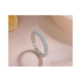 Pendants 925 Rings For Women Cubic Zirconia Ring White Gold Color Bridal Wedding Engagement Trendy Jewelry Drop Delivery Home Garden Dhump