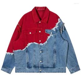 Men's Jackets Jacket Men's Fashion Personality Handsome Patchwork Denim Top Couple Dress