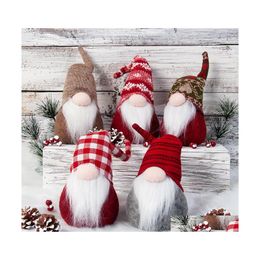 Christmas Decorations Nordic Santa Claus Ornaments Faceless Doll Ornament Land God Plush 9X8X29Cm Xmas Decoration Drop Delivery Home Dhugl
