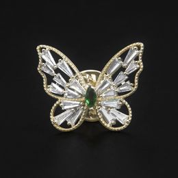 Luxury Animal Zircon Insects Brooches for Women Crystal Butterfly Brooch Pin Fashion Clothing Accessories Jewellery Gift
