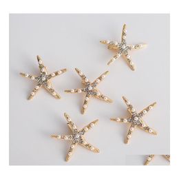 Hair Clips Barrettes Europe Fashion Jewellery Womens Starfish Metal Hairpin Clip Pin Lady Rhinstone Barrette Accessories Drop Delive Dhfha