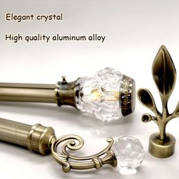 Home Decor Other Thicken Aluminium Alloy Curtain Poles Fashion Crystal Decoration Durable Single Double Rods Track Accessories Customised