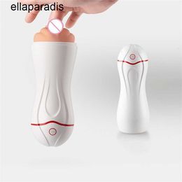 Adult massager Male Masturbator Cup Soft Pussy Sex Machine Toys for Men Automatic Voice Real Vagina Products Sucking Vibration