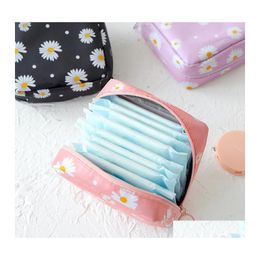 Storage Bags Creative Women Tampon Bag Sanitary Pad Polyester Pouch Napkin Cosmetic Organiser Ladies Makeup Girls Holder Drop Delive Dhr3C