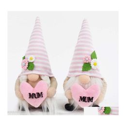 Other Festive Party Supplies Mothers Day Gnomes Flower Pink Heart Shaped Mom Letters Gift Home Decoration Plush Dwarf Doll Drop De Dhzvh
