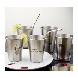 Tumblers Ins Style Single Layer Tumbler 350Ml 500Ml Nordic Simple Industrial Flamingo Stainless Steel Beer Cold Water Toothbrush Cou Dhkzx