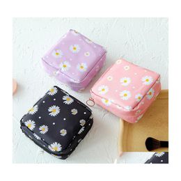 Storage Bags Women Tampon Bag Sanitary Pad Polyester Pouch Napkin Cosmetic Organiser Ladies Makeup Girls Holder Drop Delivery Home G Dhzdf