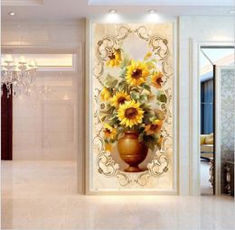 Wallpapers Custom Po Flower Murals For Wall Large Decor Painting Living Room Entrance Hallway Papel De Parede 3D