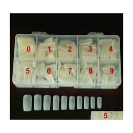 False Nails 500Pcs/Box Natural Tips Nail Art White / Transparent 3 Color Drop Delivery Health Beauty Salon Dhlpw