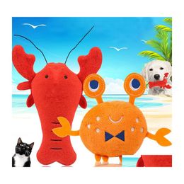 Dog Toys Chews Plush Pet Toy Funny Fleece Durability Sound Crayfish Crab Cat Supplies Drop Delivery Home Garden Dh3Mi