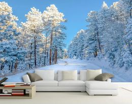 Wallpapers Custom 3D Wallpaper Walls HD Snow Scene 3 D For Any Room Background Po Abstract