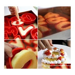 Baking Moulds 09 Sile Digital Cake Mould Mods Numbers Shape Decoration Tool For Wedding Birthday Anniversary Drop Delivery Home Garde Dht1J