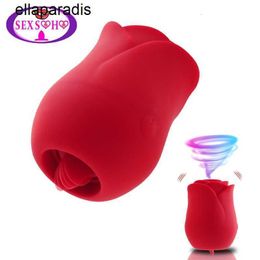 Sex Toys massager Female Tongue Licking Sucking Vibrator Rose Shaped Nipple Sucker Cup Masturbators Clit Anal Stimulator for Women