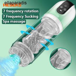 Adult massager HESEKS Automatic Masturbator Sucking Rotate Vacuum Pump Penis Water Massager Pussy Vagians For Men Masturbation Cup Sex Toys
