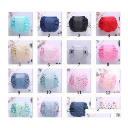 Cosmetic Bags Women Cometic Bag Big Capacity Sdstring Make Up Travel Pouch Sundries Storage Without Logo Korea Trend 10 Colours Drop Dhxd2