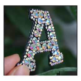 Beads Arts Crafts Gifts Home Garden 26 Letters Rhinestones Alphabet Abc Sew Iron Ones Rainbow Shining Badges For Name Diy Dress Drop Dhr75