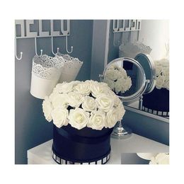 Decorative Flowers Wreaths 8Cm Artificial Pe Foam Rose Bridal Bouquets For Wedding Table Home Party Decorations Diy Scrapbook Supp Dh0Ar