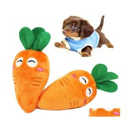 Dog Toys Chews Cute Pet Puppy Cat Carrot Toy Plush Sound Chew Squeaker Safe Supplies Squeaking Drop Delivery Home Garden Dhcpi
