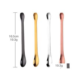 Spoons Mtifunction Powdered Milk Mixing Spoon Stainless Steel 8 Colour Coffee Fashionable 2 Head Sugar Scoop Fit Home Kitchen Tool5 9 Dhhdf