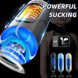 Adult massager Male Intelligent Masturbator Automatic Powerful Sucking Rotating Vibrator Heating Sexy Electric Aircraft Cup pussy