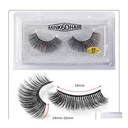 False Eyelashes Dropshipp 1 Pairis1 Set 6D Natural Thick Curly Long Eye Lashes Wispy Makeup Beauty Extension Tools Handmade 3D Mink Dh7Xz