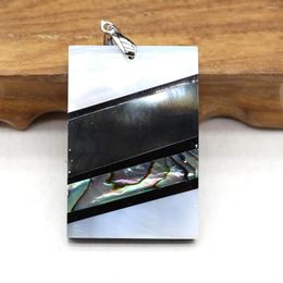 Pendant Necklaces Natural Sea Shell Pendants Reiki Heal Rectangle Mother Of Pearl For Jewellery Making Women Necklace Crafts Supplies