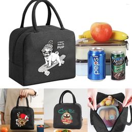 Duffel Bags Lunch Bag Kids Food Thermal Box Handbag Insulated Cooler Women Picnic Portable Organiser Dog Print Canvas Tote Pouch