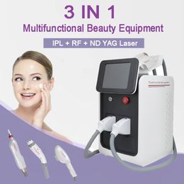 Nd Yag Laser Tattoo Removal Machine RF Skin Rejuvenation IPL Hair Remover Multifunctional Beauty Equipment with 3 Handles
