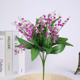 Decorative Flowers Simulation 7-fork Wind Chimes Home Living Room Table Decoration Wedding Props Fake Artificial Flower Plastic Lily Of The