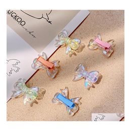 Novelty Items Color Transparent Bow Small Hairpin Female Side Clip Bangs Headdress Japanese Cute Duckbill Drop Delivery Home Garden Otqnl