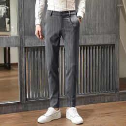 Men's Suits 2023 Cotton Men's Smart Pants Spring Summer Casual Ankle-Length Man Trousers Streetwear Slim Male