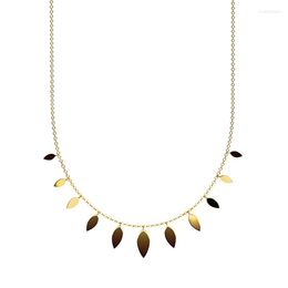 Pendant Necklaces Mavis Hare OHANA Choker Necklace Stainless Steel 11pcs Leaf High Polish Water Drop As Fashion Lady Gift