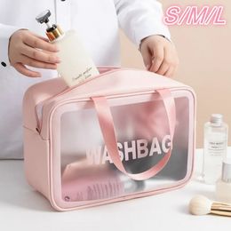 Reise Lagerung Toilettenartikel Organisieren Frauen Wasserdichte PVC Kosmetische Tragbare Tasche Transparent Reißverschluss Make-Up Fall Weibliche Waschen Kit ss0118